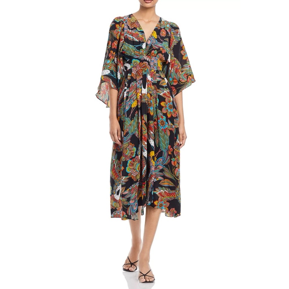 Johnny Was Gardenia Silk Dress XS EUC